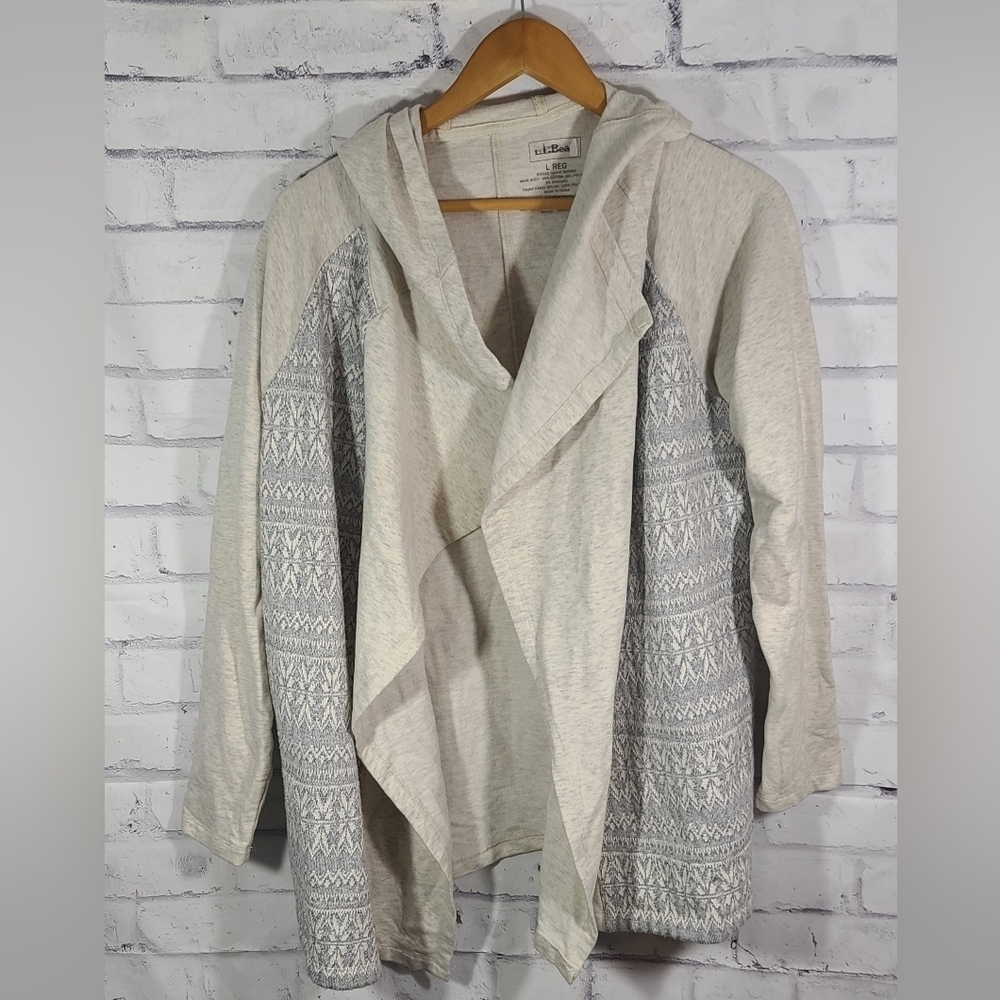 LL Bean Flyaway Hooded Cardigan, Large